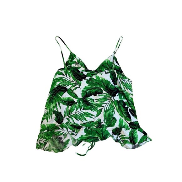 SCOOP NYC Palm Leaf Tropical Print Ruched Tank Top Size XXL - Picture 2 of 6